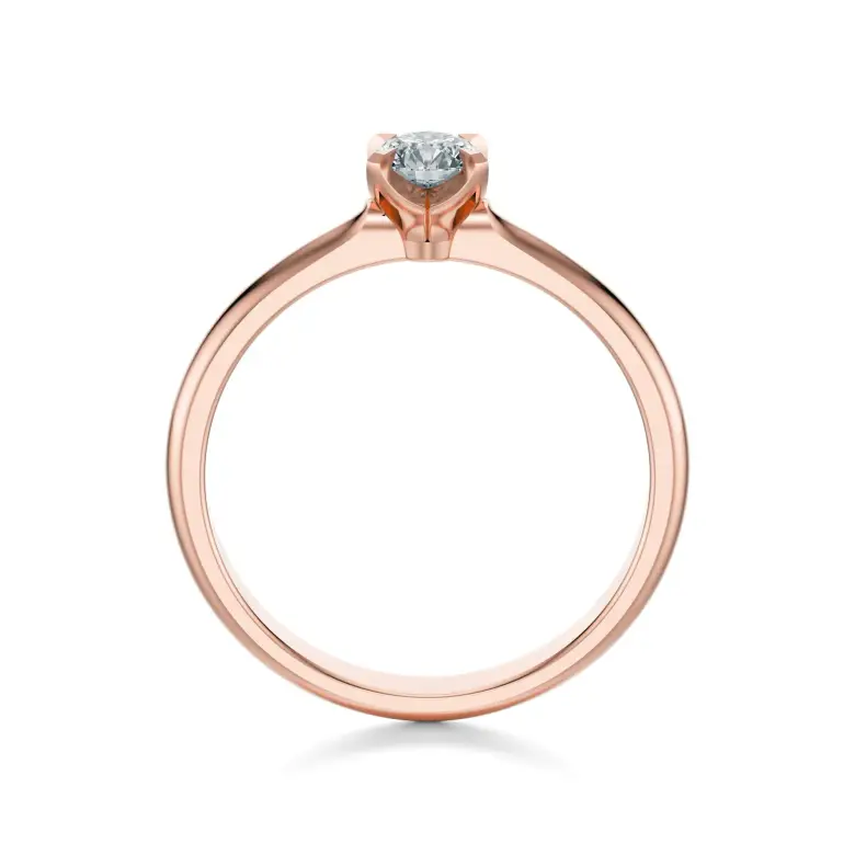 Pierścionek z diamentem różowe złoto